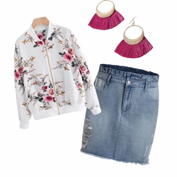 The Chic Petunia Jackets & Blazers - PLUS floral bomber jacket